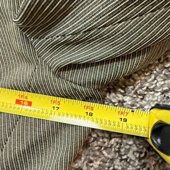 Ann Klein Black Brown Grey Stripe Blazer Jacket Tim Burton 8 Medium Button Up Wo - Picture 7 of 8